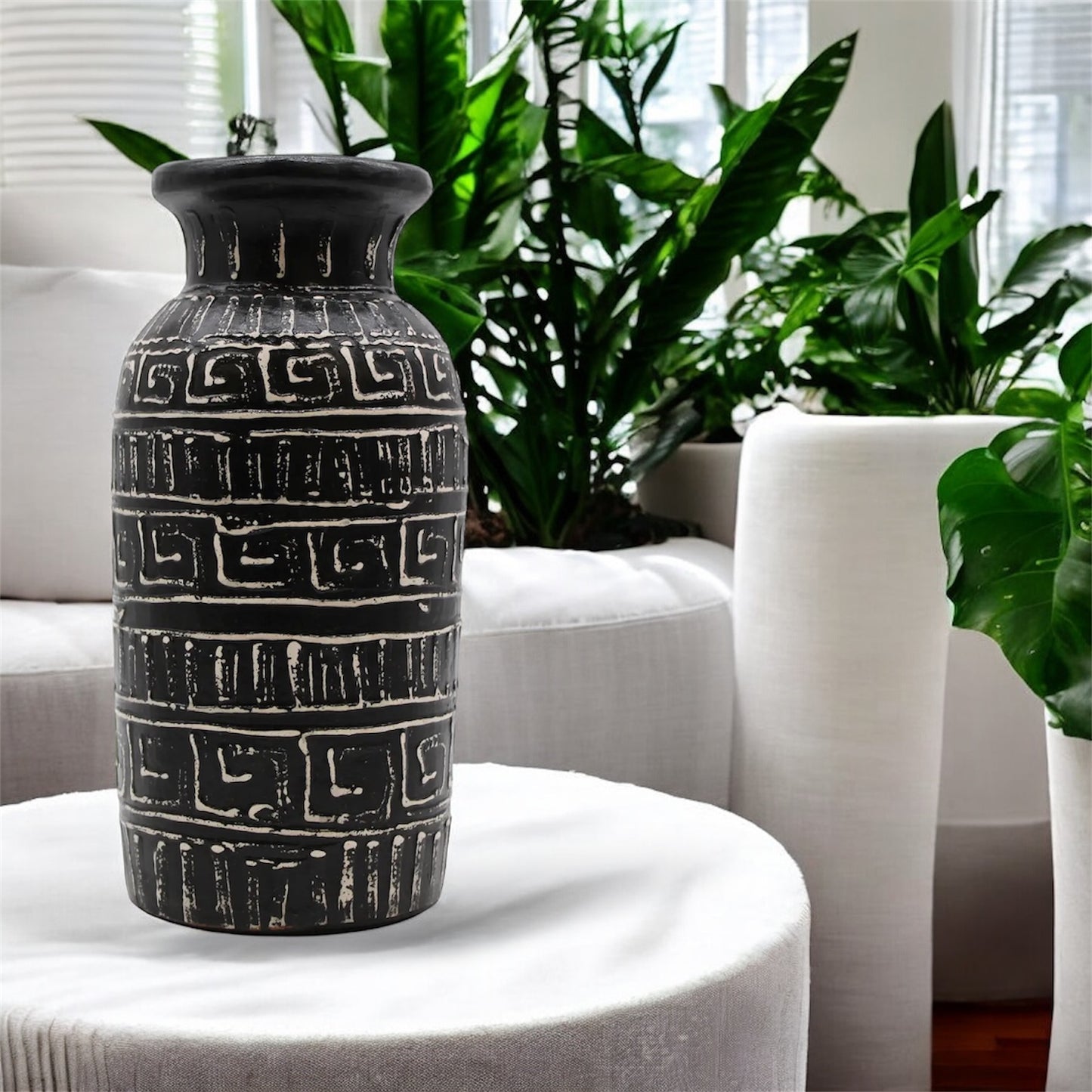 Greek Straight Vase - Chocolate